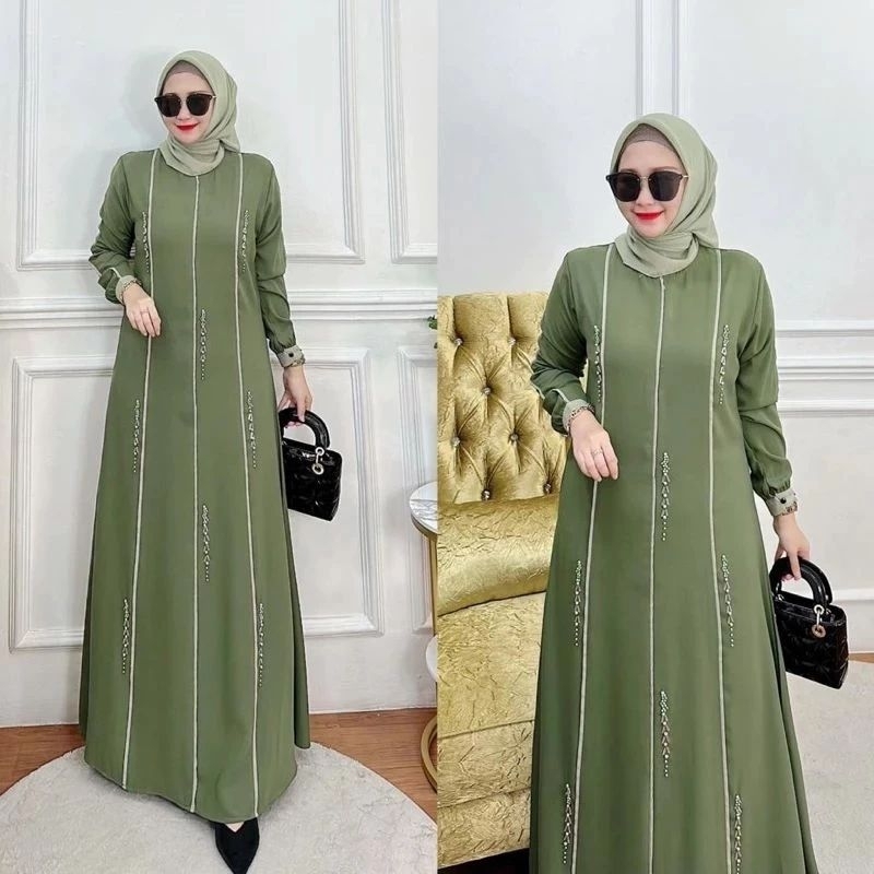 ARSYILA GAMIS ABAYA AKSEN MUTIARA CRISTAL