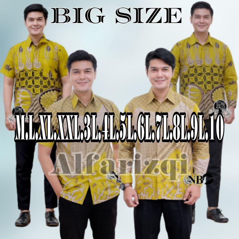 Kemeja Batik Pria Jumbo Big Size M L XL XXL XXXL XXXXL XXXXXL Kemeja Batik Jumbo Lengan Pendek Dan L