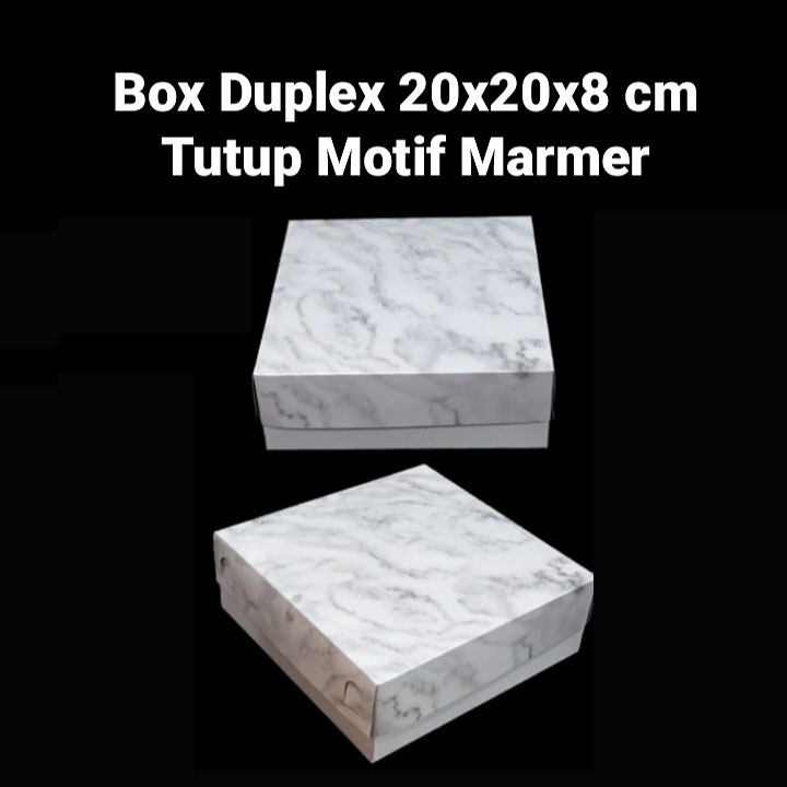 

(5 pcs) dus duplex tutup motif marmer box lapis legit kue spiku pudding kardus toples tabung 400ml isi 4 kotak ukuran 20x20x8cm