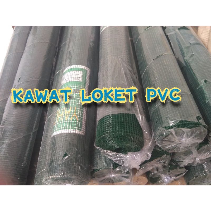 Kawat Loket PVC Hijau kotak 1/2"