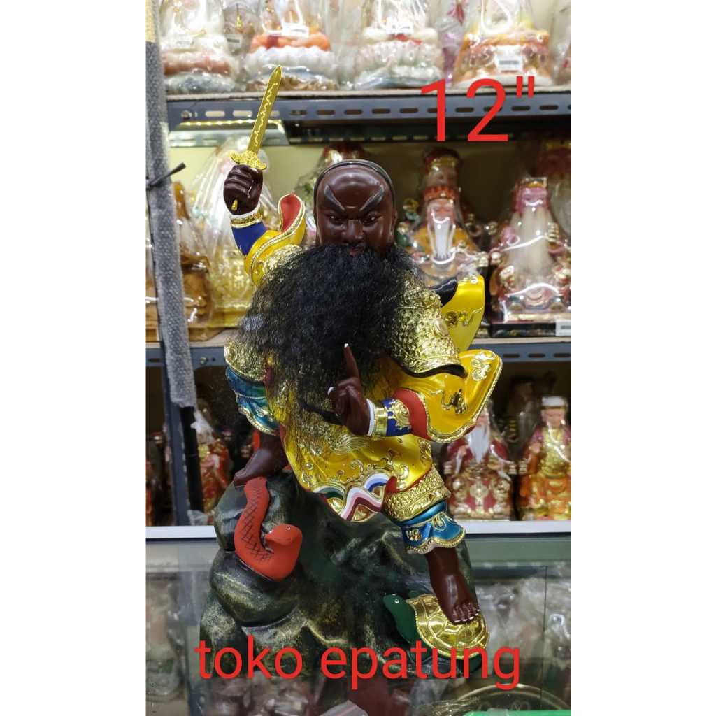 patung dewa hian tian / siong te kong - kayu - 12 inch - s - 23