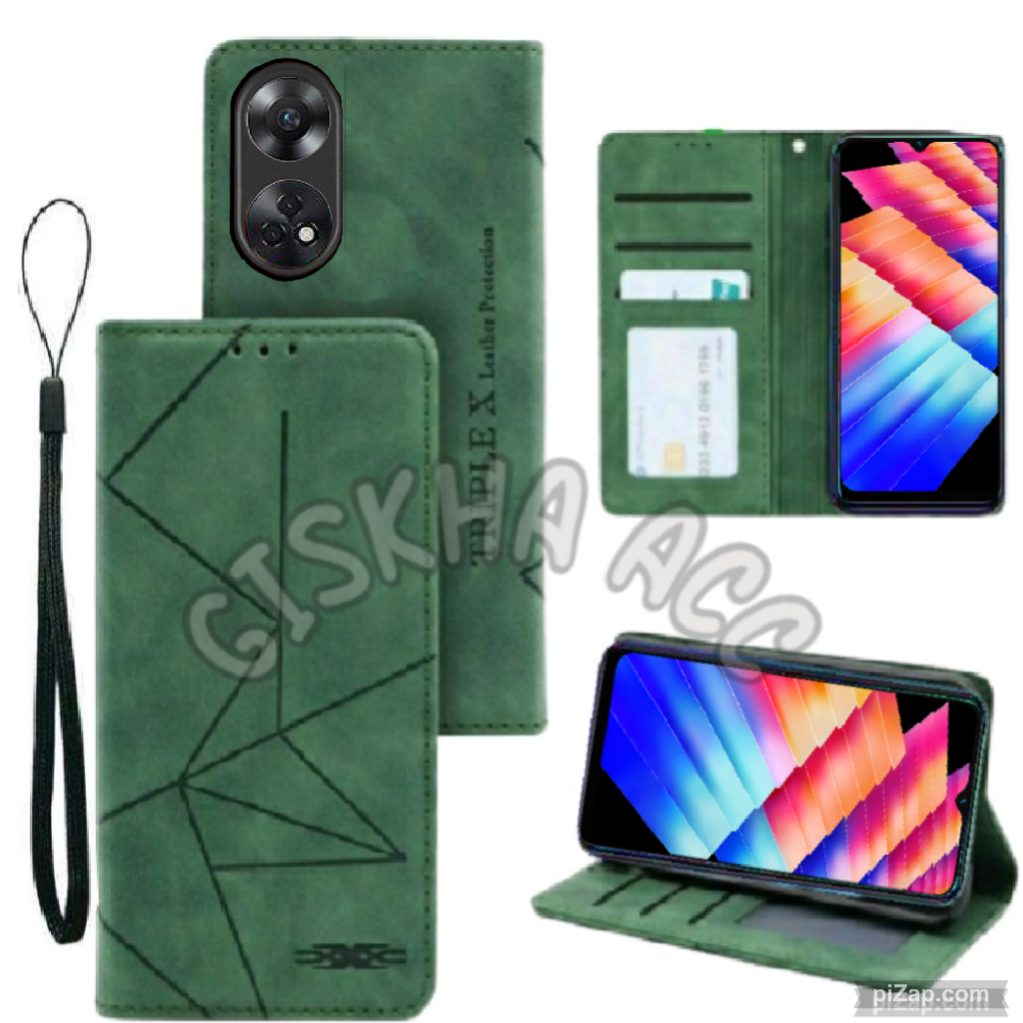 OPPO RENO 8T 4G CASE LEATHER FLIP MAGNET CASE DOMPET HP SARUNG HP CASING HP
