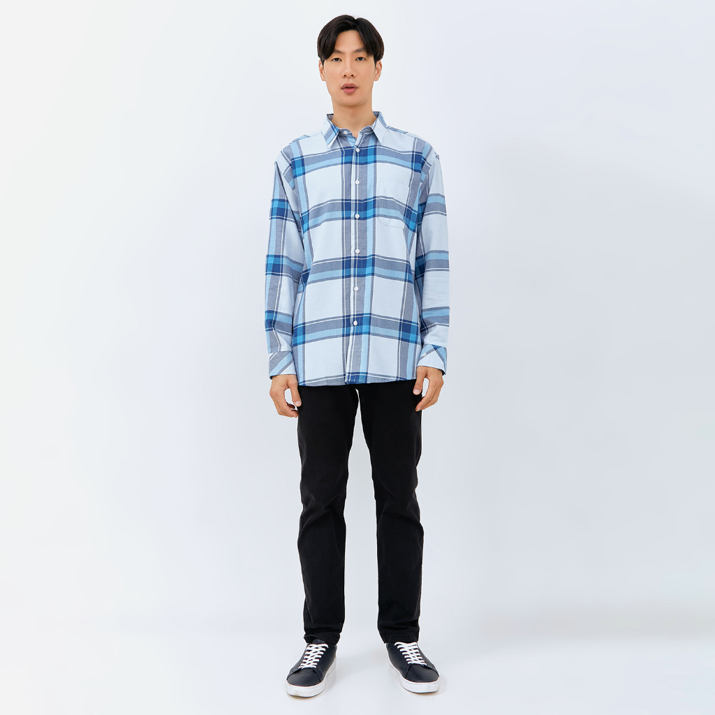 M231 Kemeja Pria Flannel Oversized Panjang 0082