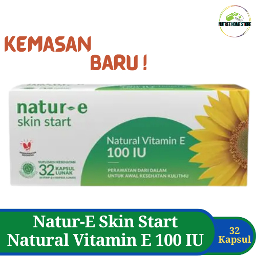 Natur E Skin Start Natural Vitamin E 100 IU 32 Kapsul Vitamin Kulit - Suplemen Vitamin E Untuk Keseh