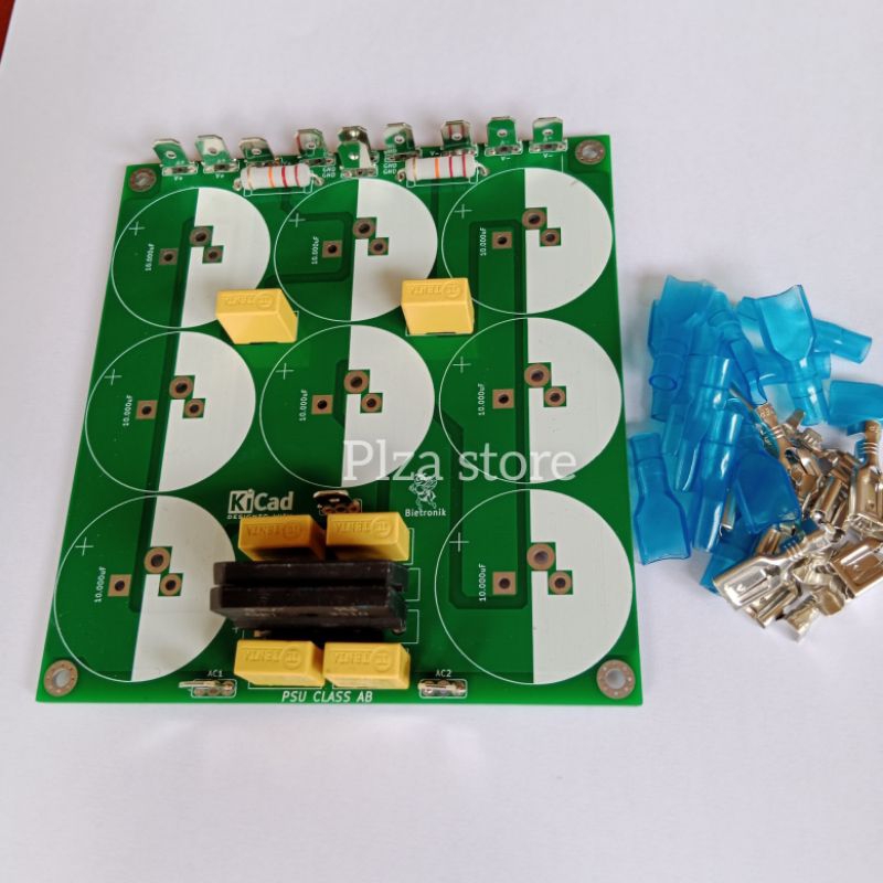 Pcb psu isi 8 elco class AB lengkap komponen Pcb double layer Pcb psu class ab isi 8 elko plus kompo