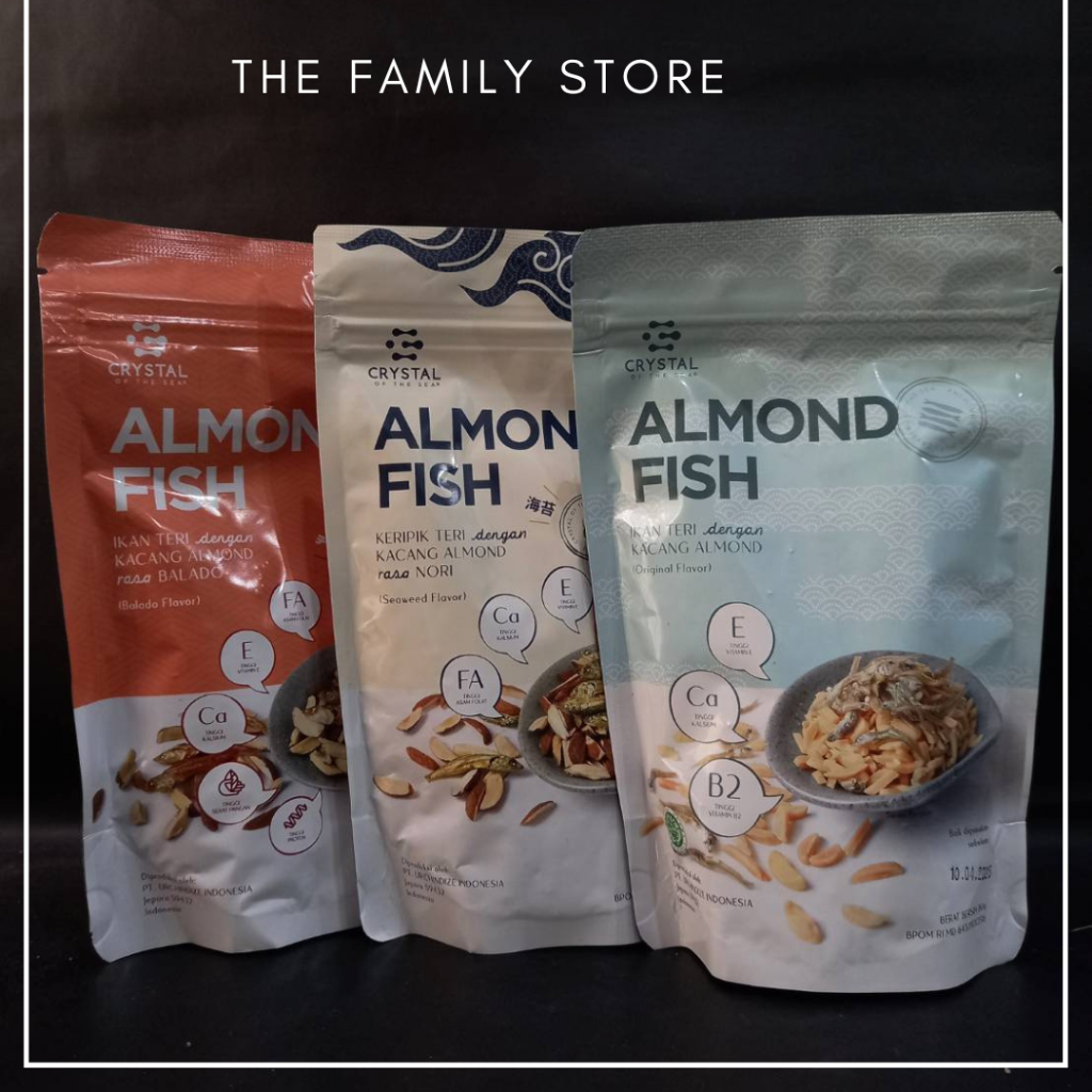 

Crystal Of The Sea Almond Fish Snack 80gr 18m+- Teri Almond Krispi Mpasi / Healthy Snack Kids Baby