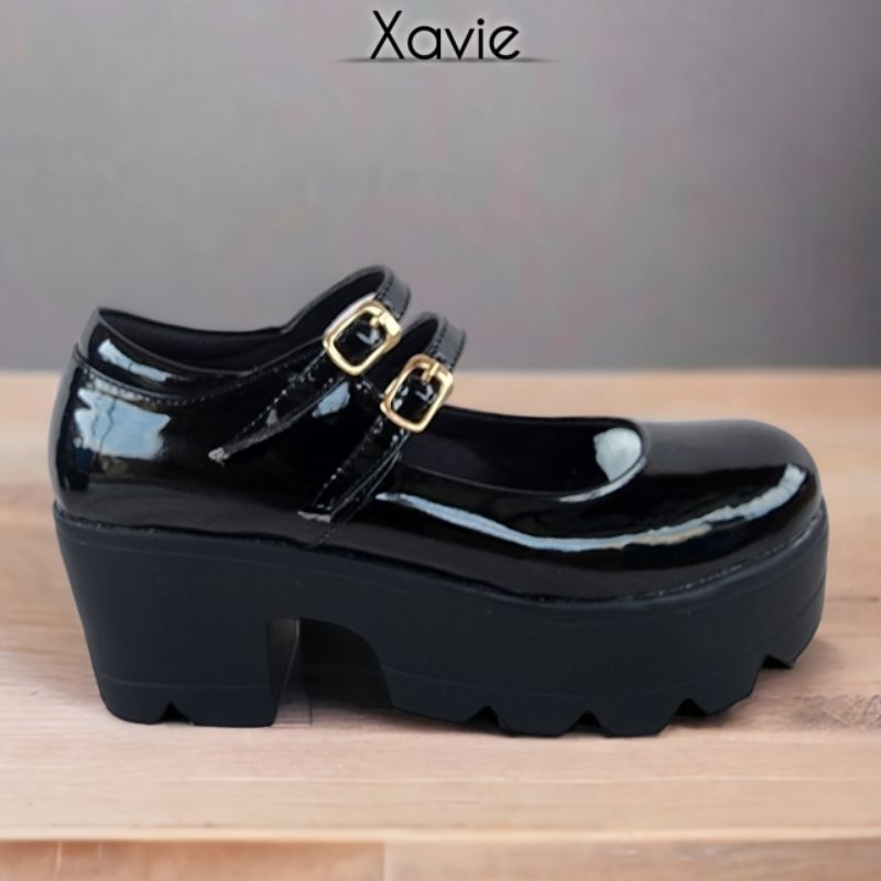 Docmart wanita XAVIE sepatu cewek shoes tinggi cewe hitam formal
