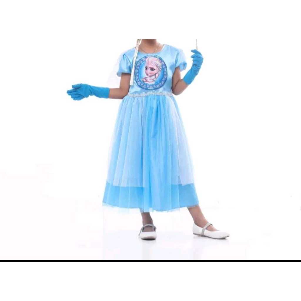 Gaun frozen anak, Dress Frozen anak, Baju pesta anak Frozen, Gaun Elsa