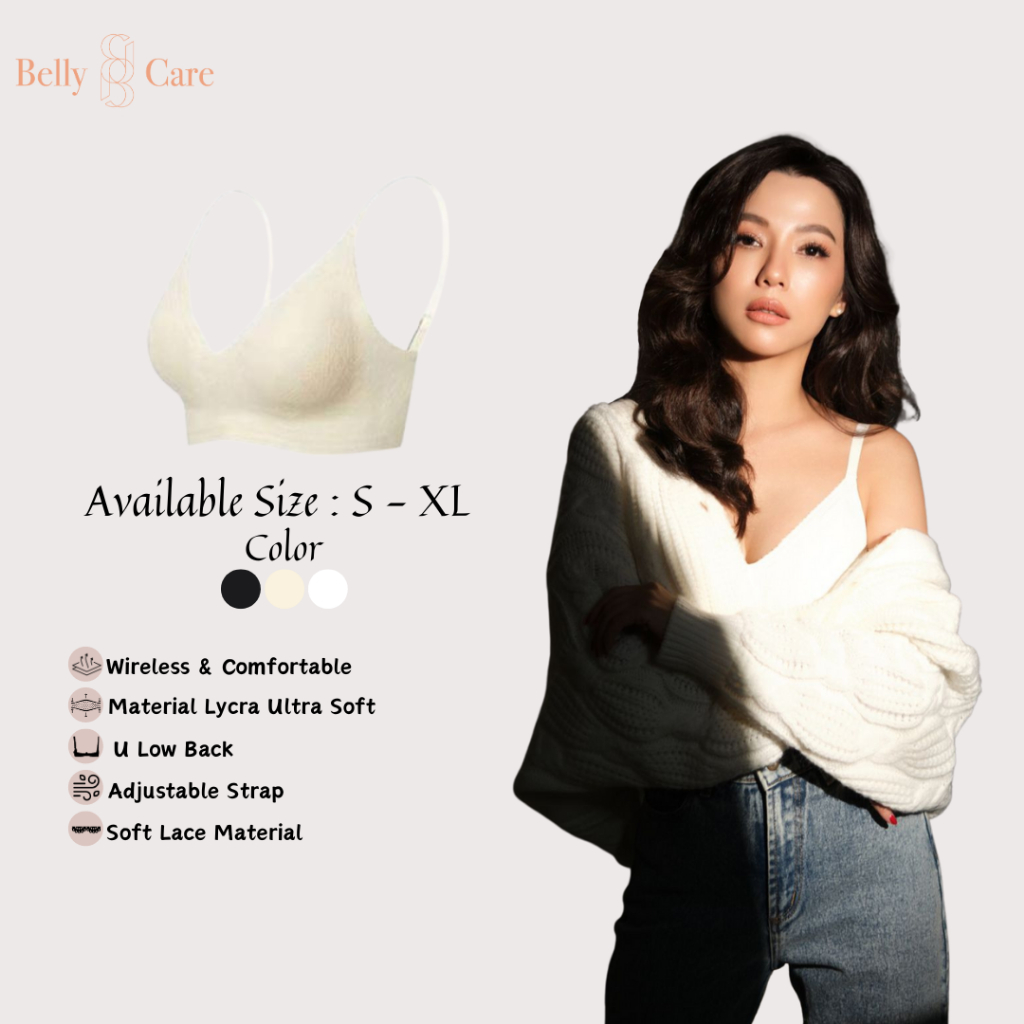 Bellycare x Michie Bralette Bra Lace Lowback Wireless Tanpa Kawat Pakaian Dalam Wanita BH Anti Nyepl