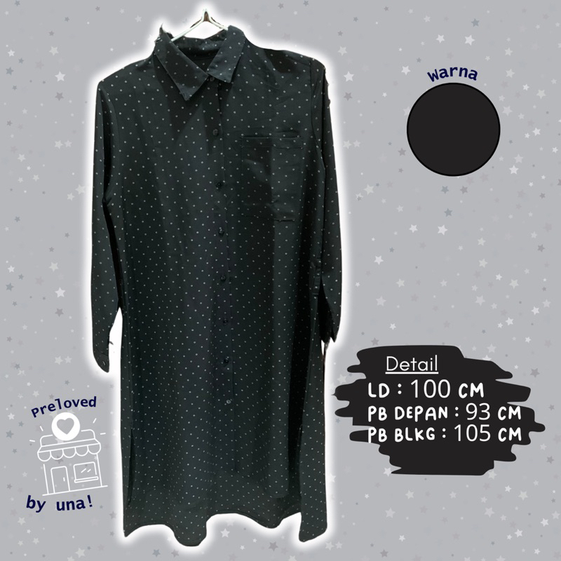 [PRELOVED]  Tunik Hitam Polkadot Kecil