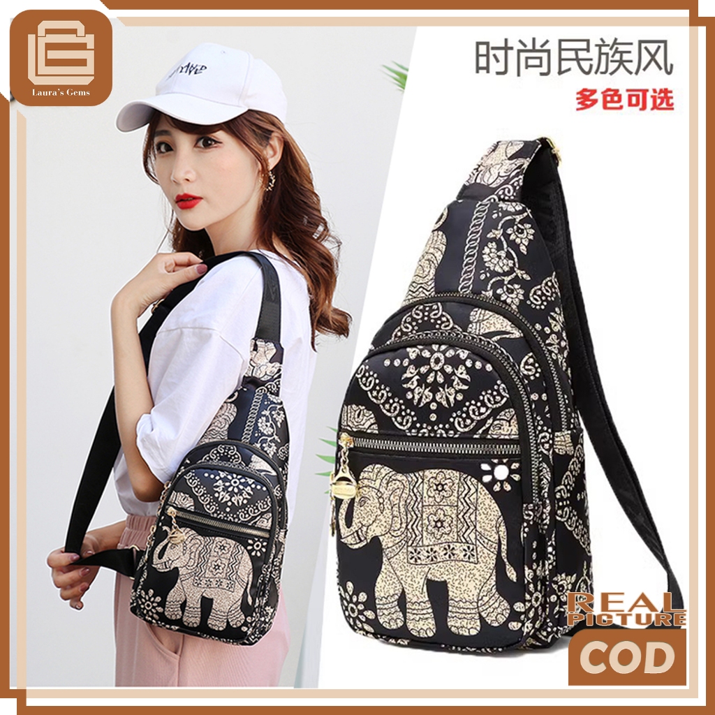 Tas Selempang Wanita Mini Kain Oxford Import / LG561 / Waist Bag