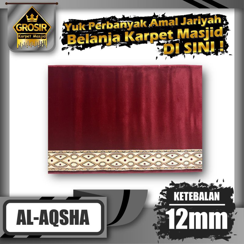 Karpet Masjid Al Aqsha Tebal 12mm Meteran / Karpet Sajadah / Karpet Mushola