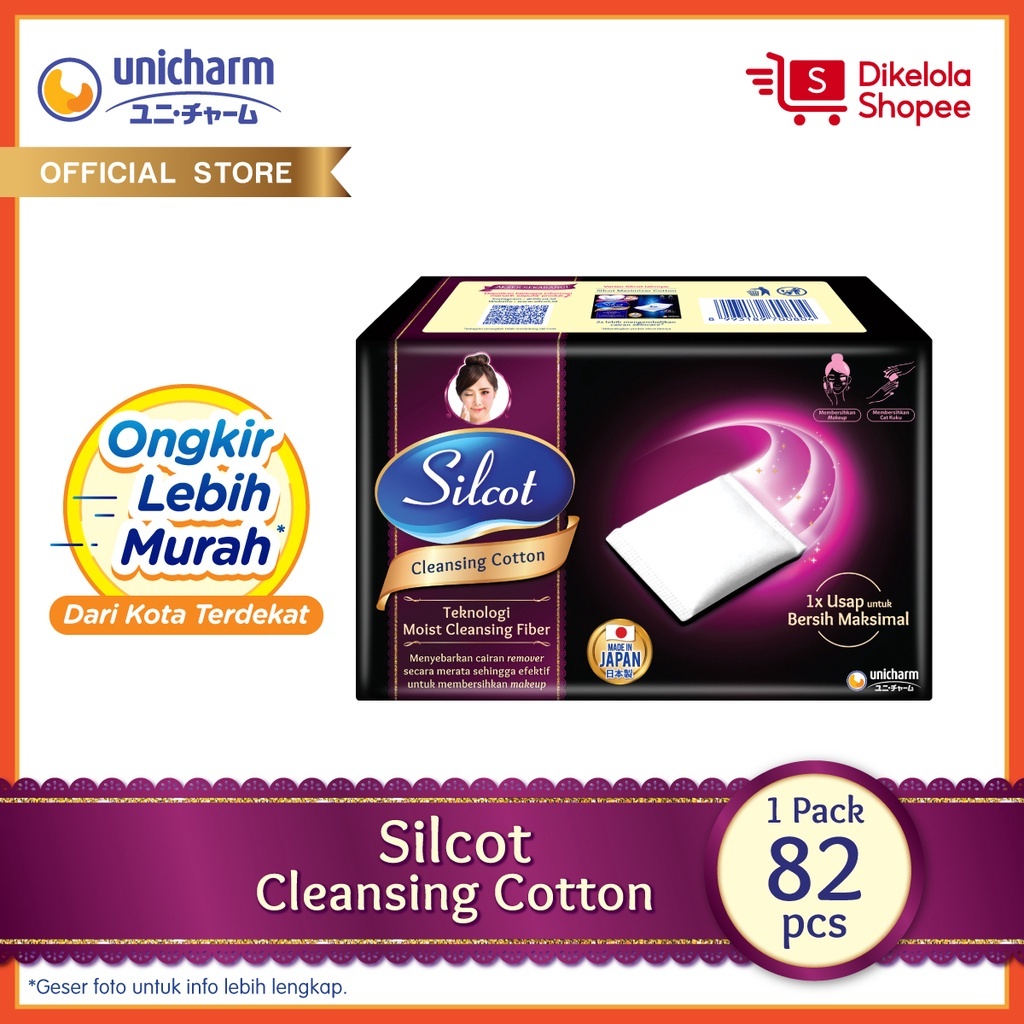 Silcot Cleansing Cotton 82 - Kapas Kecantikan Unicharm / Kapas Wajah / Kapas Pembersih Make Up Micel