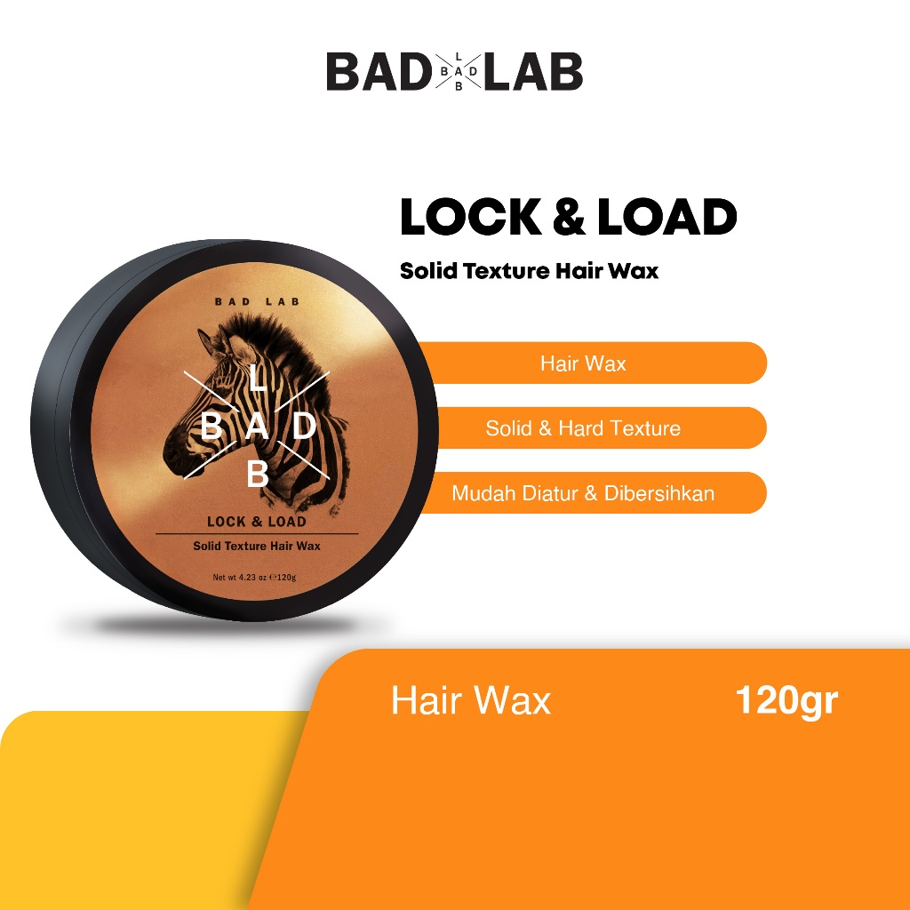 BAD LAB Pomade Lock & Load Solid Texture Hair Wax 120gr - Minyak Rambut Pria Untuk gaya rambut yang 