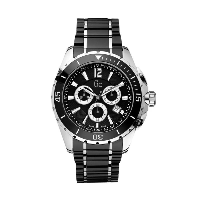 Jam tangan Guess Collection Gc Sport Class XXL Chronograph Ceramic Jam Tangan Pria X76002G2S - Black