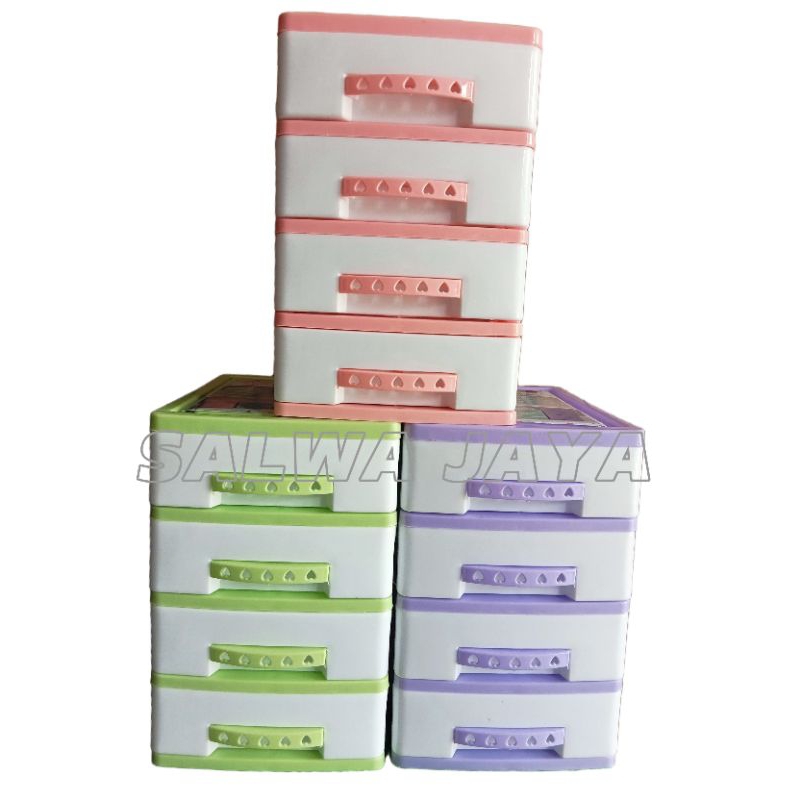 KOTAK LACI SUSUN 4 / KOTAK SERBAGUNA KONTAINER MINI PLASTIK / CONTAINER SUSUN 4