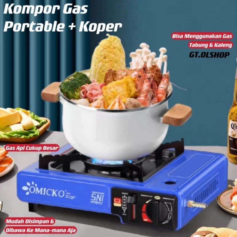 Kompor Gas Portable 2 in 1 /Alat Panggang Kompor Shabu-Shabu BBQ / Kompor Gas Portable Dan LPG Kompo