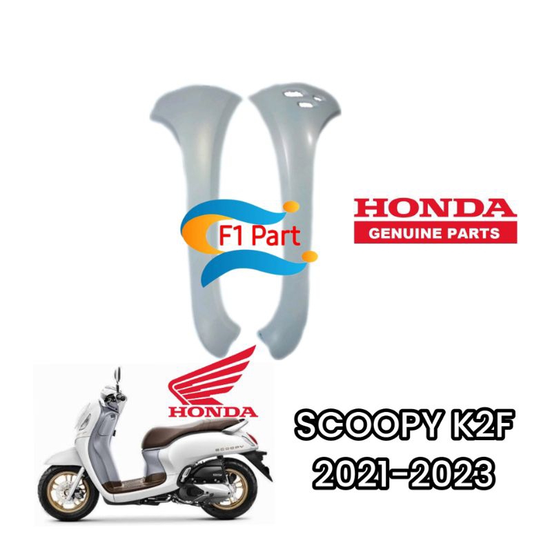 Sayap Kap depan Kiri kanan Cover body depan Original Scoopy K2F 2021-2023 Putih doff metalic Scoopy 