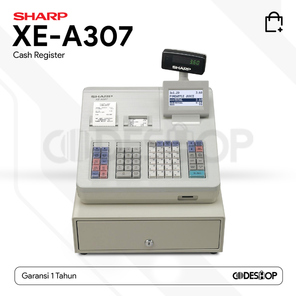 Cash Register Mesin Kasir Sharp XE-A307 Dual Display XEA307 RS232