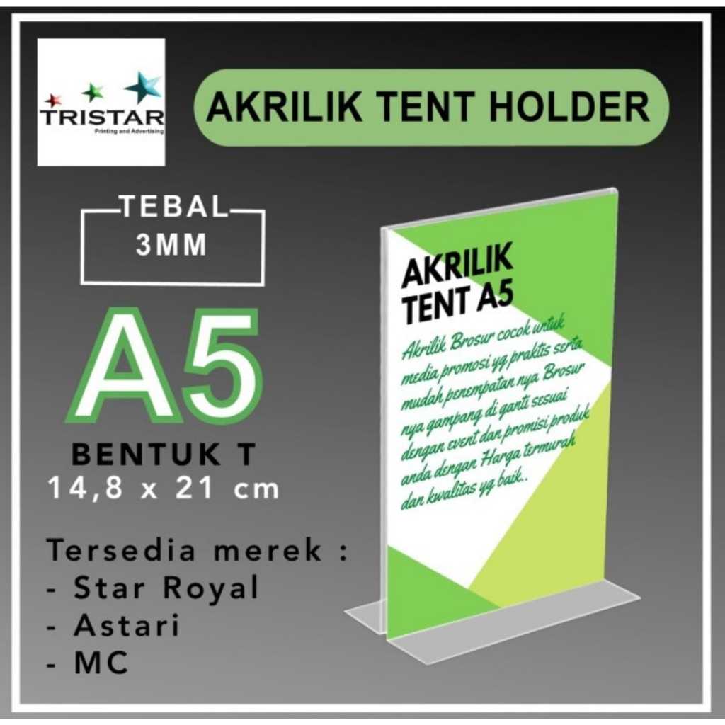 

A5T tent holder akrilik / bahan 3mm