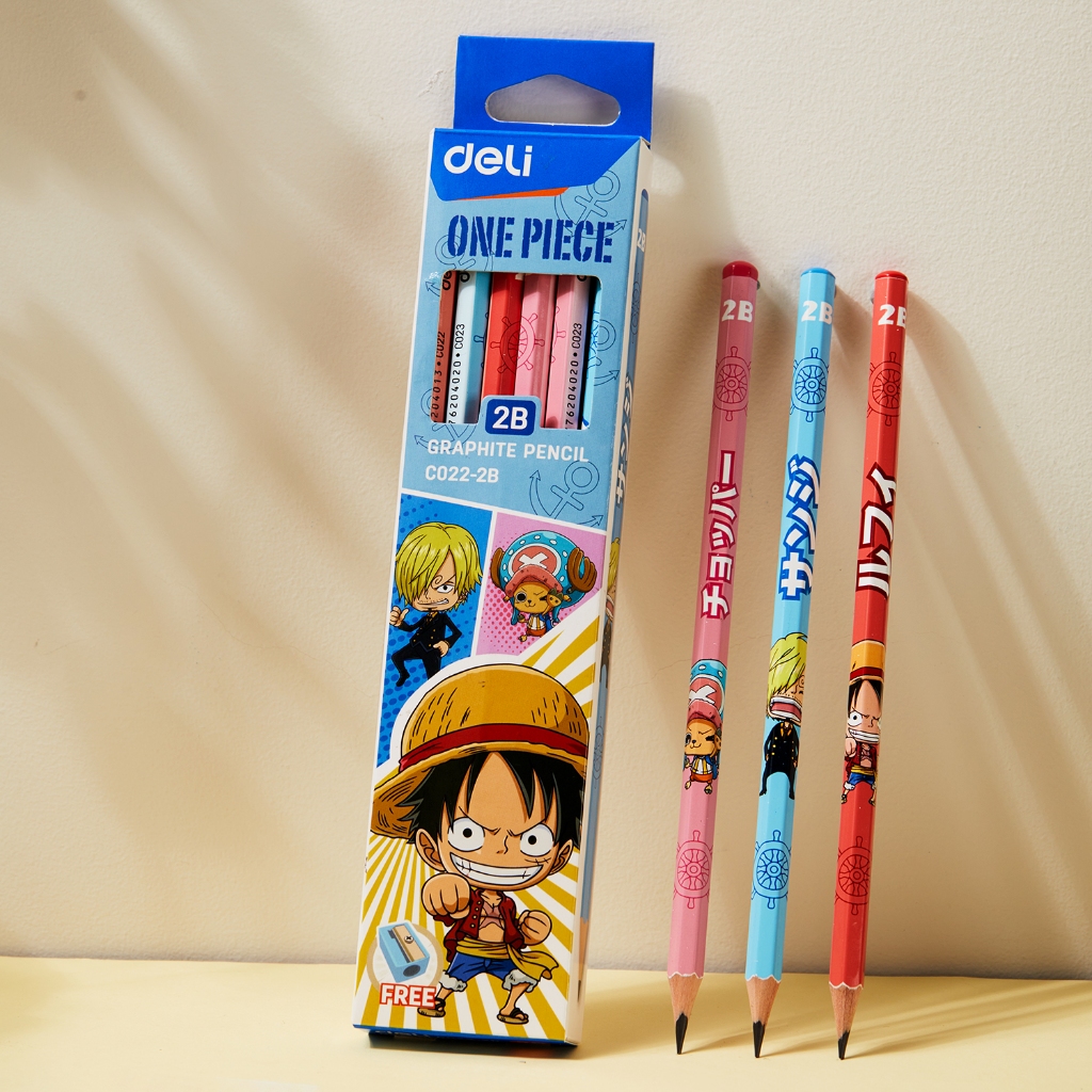 

(PERLUSIN) Pensil One Piece Deli 2B Graphite Pencil Karakter - EC022-2B