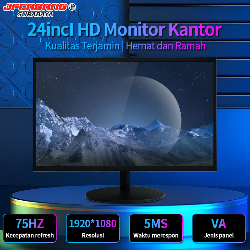 Monitor Kantor HD 17/19/22/24 Inch Professional Thin Gaming Monitor HDMI 5MS 75Hz 1080p Tampilan Lay
