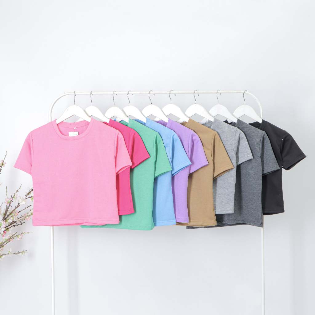 DNR - CROP TOP POLOS TEBAL kaos Crop Top Polos Kaos Wanita Crop Tee Press Body CT 001 (S,M,L,XL)