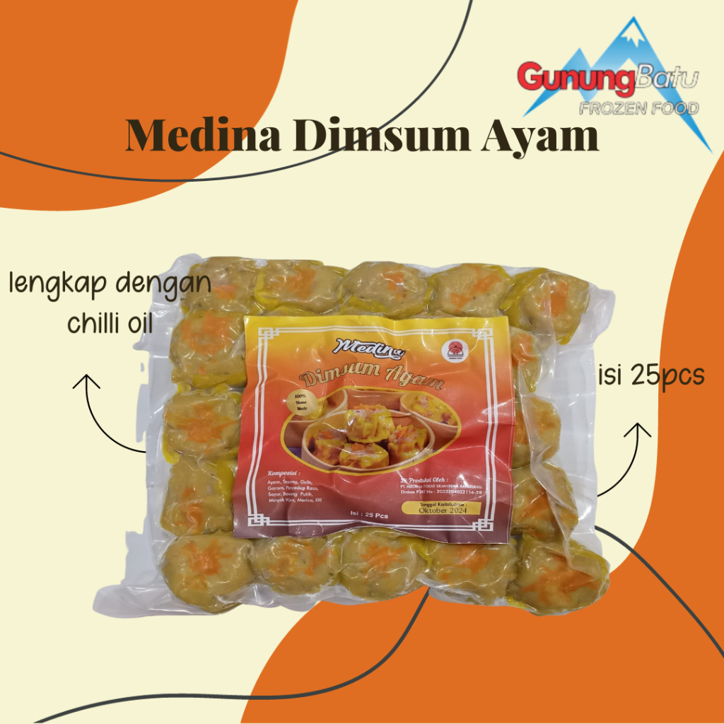 

MEDINA DIMSUM AYAM ISI 10-25PCS PLUS CHILLI OIL