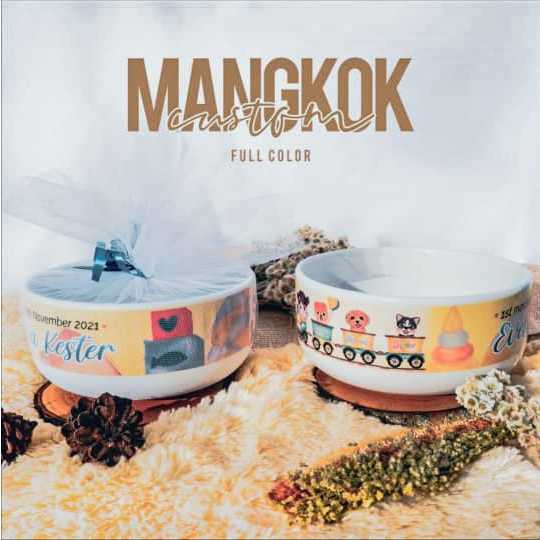 Souvenir Set Mangkok &amp; Mug Decal Custom Desain | Souvenir Khitanan | Aqiqah | Kado | Hadiah
