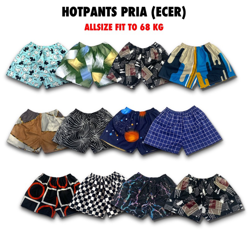 (HP) Hotpants pria fit to 68 kg / celana boxer pria