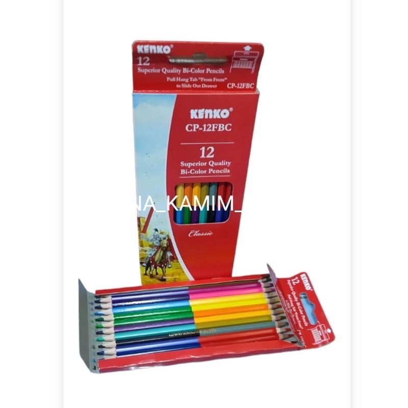 

Pensil warna Kenko 12 panjang-warna 2 sisi