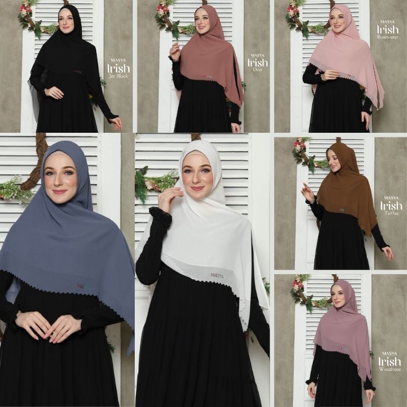 Jibab Hijab Khimar Kerudung Swarovski Syari Ceruty Ceruti Babydoll 2 Layer Putih - Hitam Soft Pet In