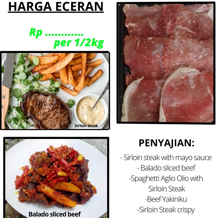 

SIRLOIN SLICE TEBAL 1.5mm (steak)