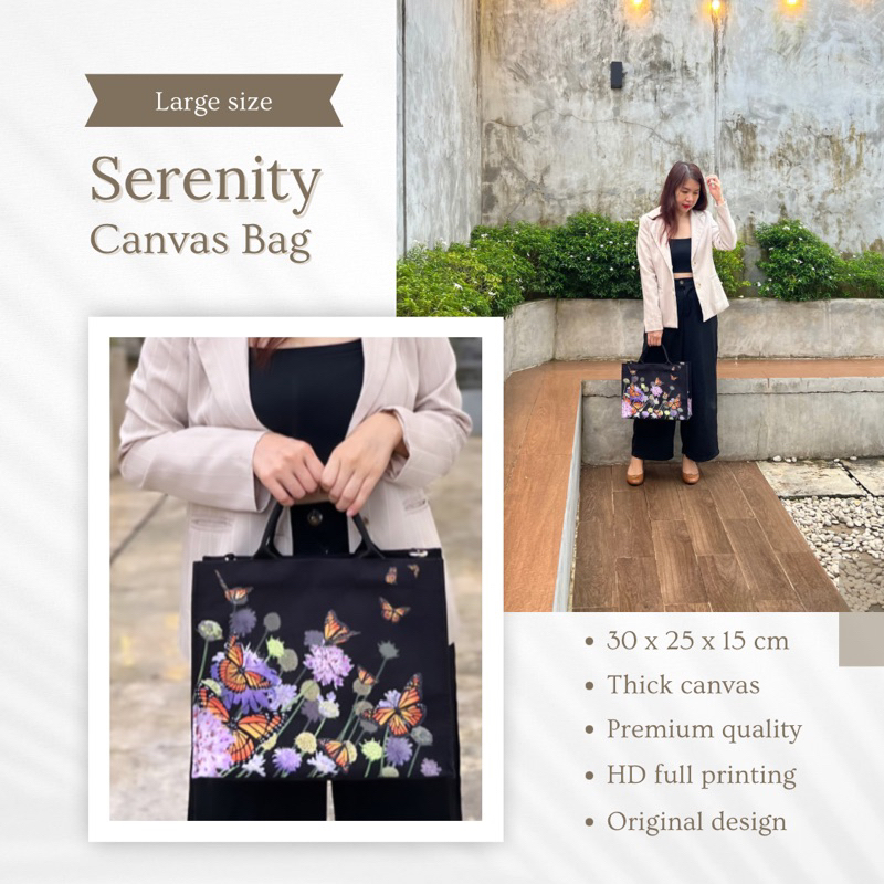 Tas kanvas wanita / sling canvas bag / tas selempang / SERENITY / Lylia Doodwear