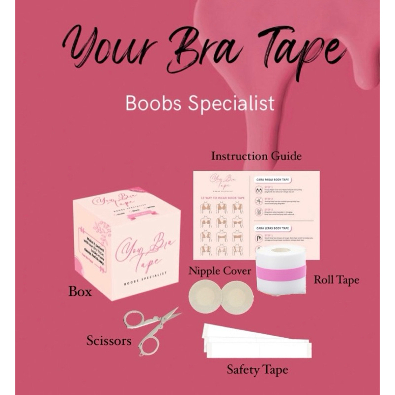 Your Bra Tape Tarnsparant Full Set Cpmplete/Boobs Tape/Solatip BH/Isolasi Bra