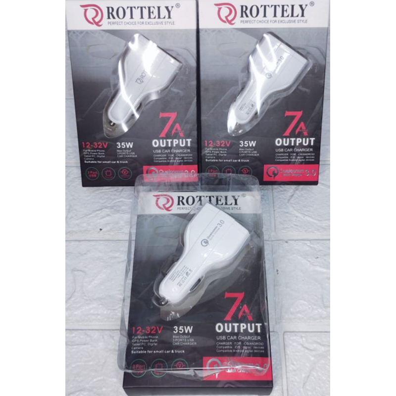 (7A/35W)Charger HP di Mobil 3 port Usb  7 Amper / 35What FAST CHARGER - Car Charger 3in1 Port Usb Co