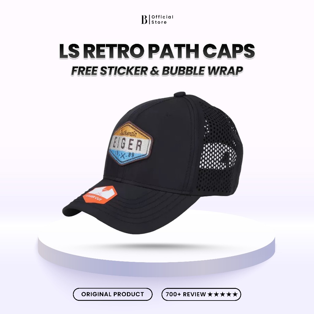 Topi EIGER LS Retro Path Hitam Black Cap Pria