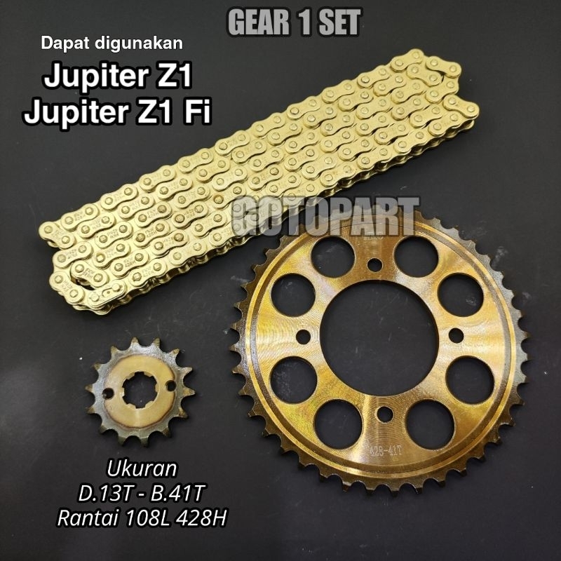gear Gir set Jupiter Z1 injeksi gearset girset gigi tarik rantai roda model sss Jupiter Z1