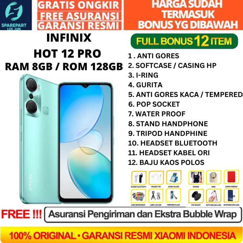INFINIX HOT 12 PRO RAM 8GB ROM 128GB 8/128 GARANSI RESMI