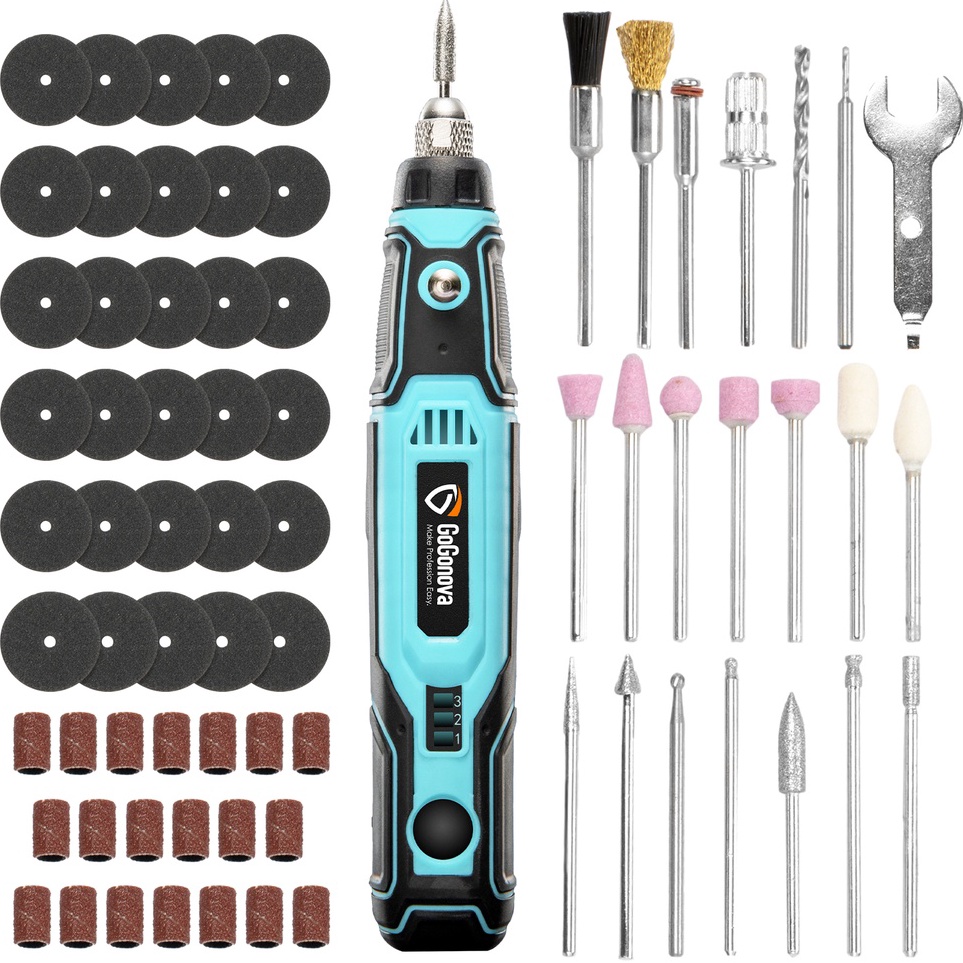 ➔LGI Hyderson Bor Mini Grinder Set 4V Mini Drill 3 Kecepatan 72 Aksesoris Alat Ukir Grafir 15000RPM 