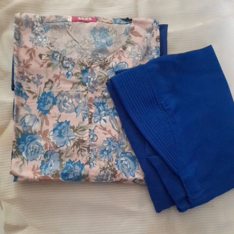 set gamis syari jumbo terbaru katun jepang jilbab ceruti akifa Hn