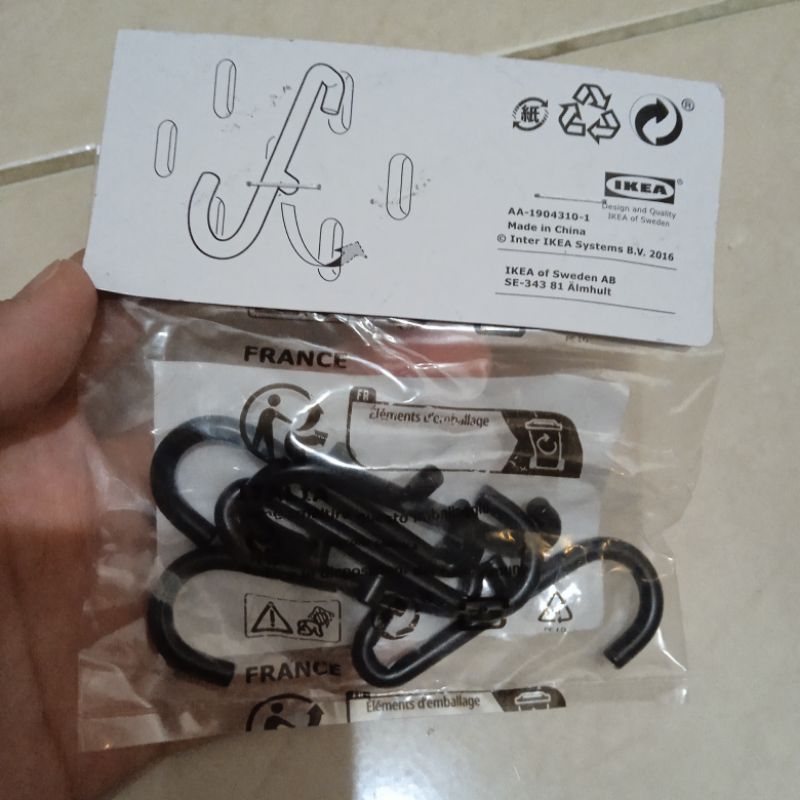 Skadis aksesoris pegboard papan berlubang workshop accs hook hitam