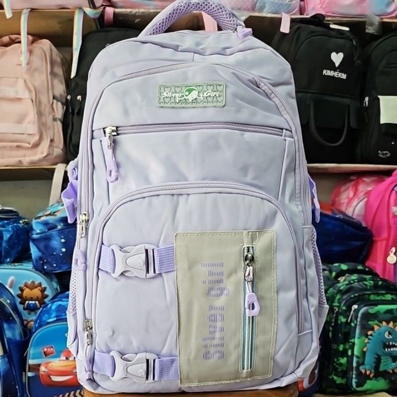 TAS RANSEL IMPORT SILVERGIRL WARNA UNGU LILAC