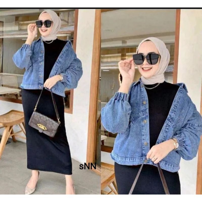 jaket denim vintage oversize