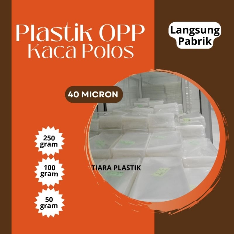 PLASTIK OPP KACA POLOS 15x40 20x40 25x40 30x40 40MICRON