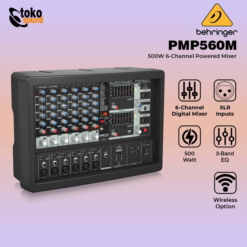 Behringer Europower PMP560M - 6 Channel 500W Powered Mixer