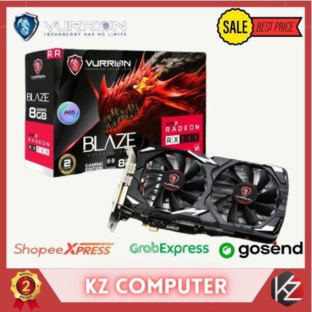 VURRION BLAZE RADEON RX580 8GB RX 580 8G RX-580 8GB AMD RADEON