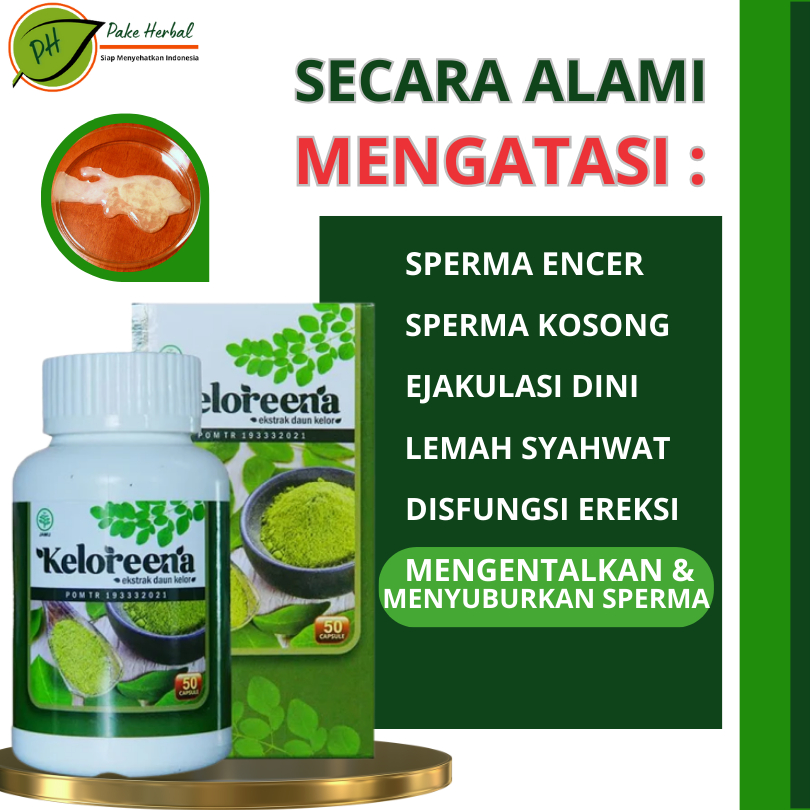 Obat mani encer pengental sperma penambah jumlah sperma penyubur pria ejakulasi herbal Kelorena 1 Bo