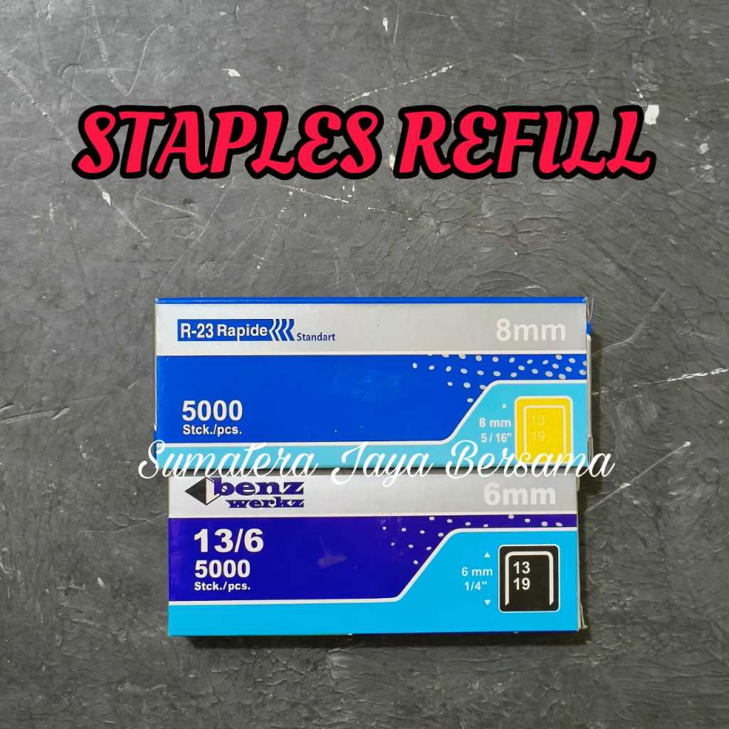 

Isi staples refill 13/6 Benz R23 Rapide 13/8 Hekter Stapler 6mm / 8mm