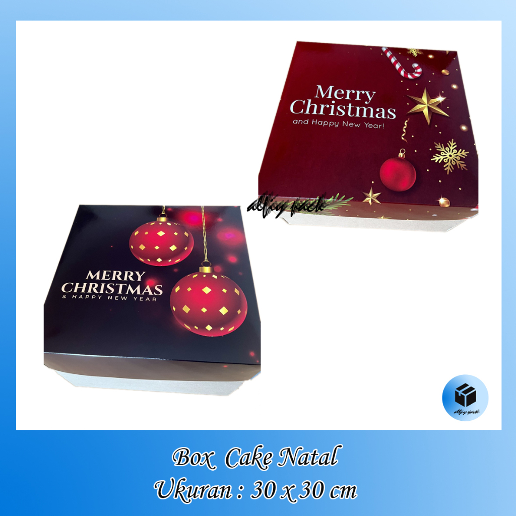 

1pack isi 5pcs BOX MARMER CAKE CHRISTMAS UKURAN 30X30 DUS PACKAGING HAMPERS NATAL KOTAK KUE LAPIS TEMPAT ROTI BOLU DUS PARCEL XMAS